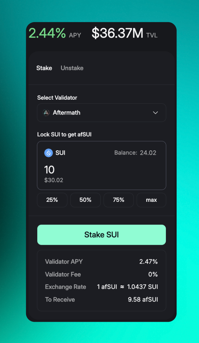 Sui liquid staking